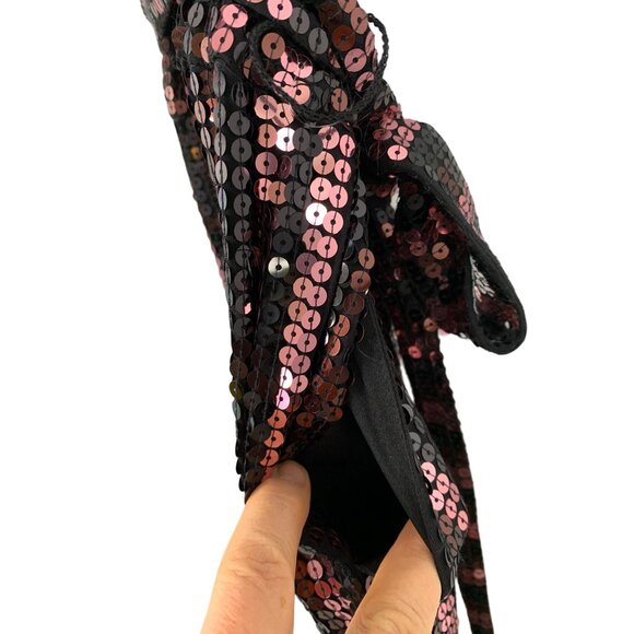 Michael Kors Sequin surplice Jumpsuit M Stretch Crop Wide Leg Sleeveless 7796 - Picture 15 of 16